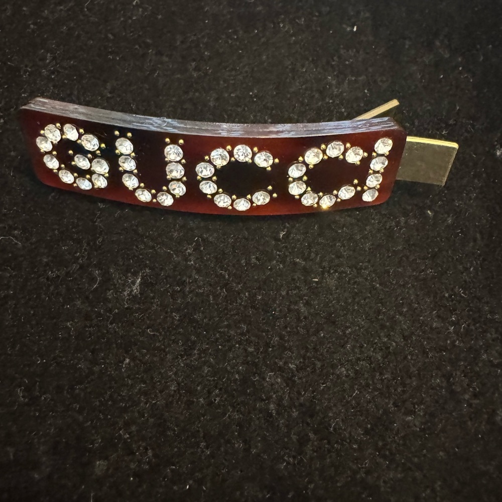Gucci Marmont Brown Hair  Clip with Crystal Accents